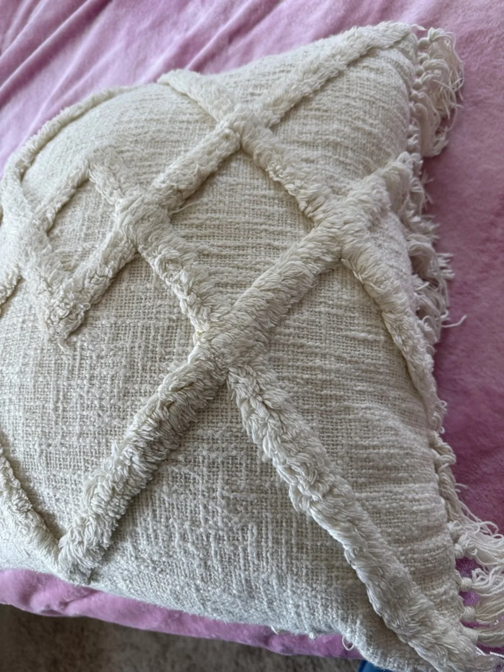 Neutral Textured Diamond Throw Pillow